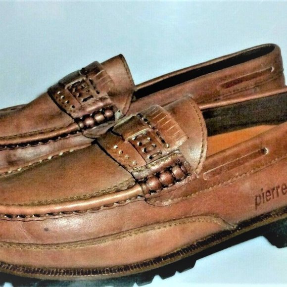 SHO1 Vintage Pierre Cardin MEN'S SHOES Size 9M Men's Loafers Slip On Shoes Boat - Picture 2 of 14